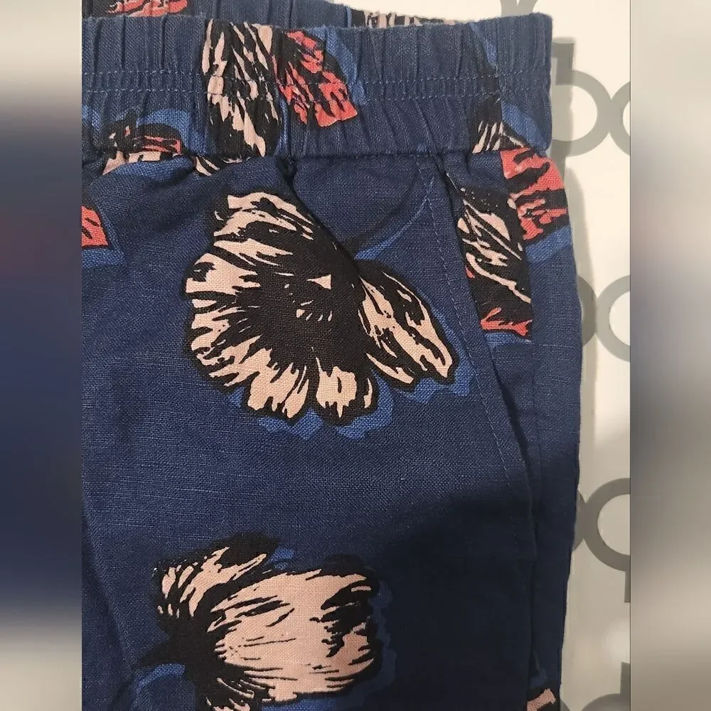 J. Crew Boardwalk Blue Floral Pull on Shorts size 0